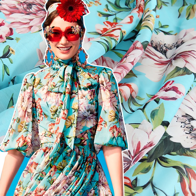 Новая стильная ткань из полиэстера с цифровой печатью дизайнерская европейская