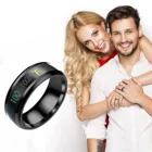 Кольца модные умные кольца с термометром измерительное кольцо из нержавеющей стали простые Креативные Свадебные кольца ювелирные изделия # B