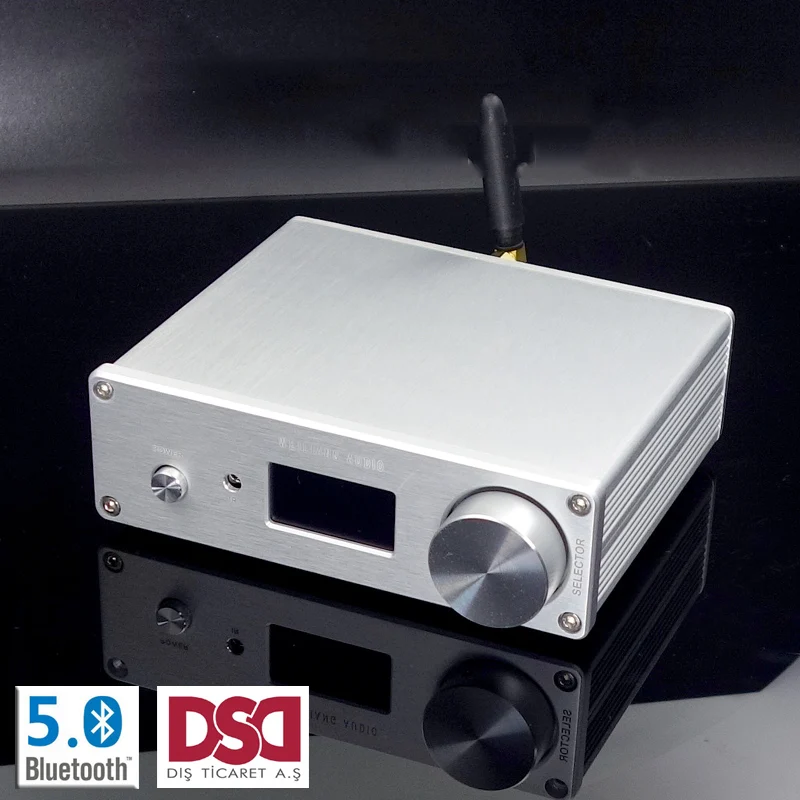 Двухъядерный AK4493 DSD USB оптический коаксиальный bluetooth 5 0 аудио декодер с OLED