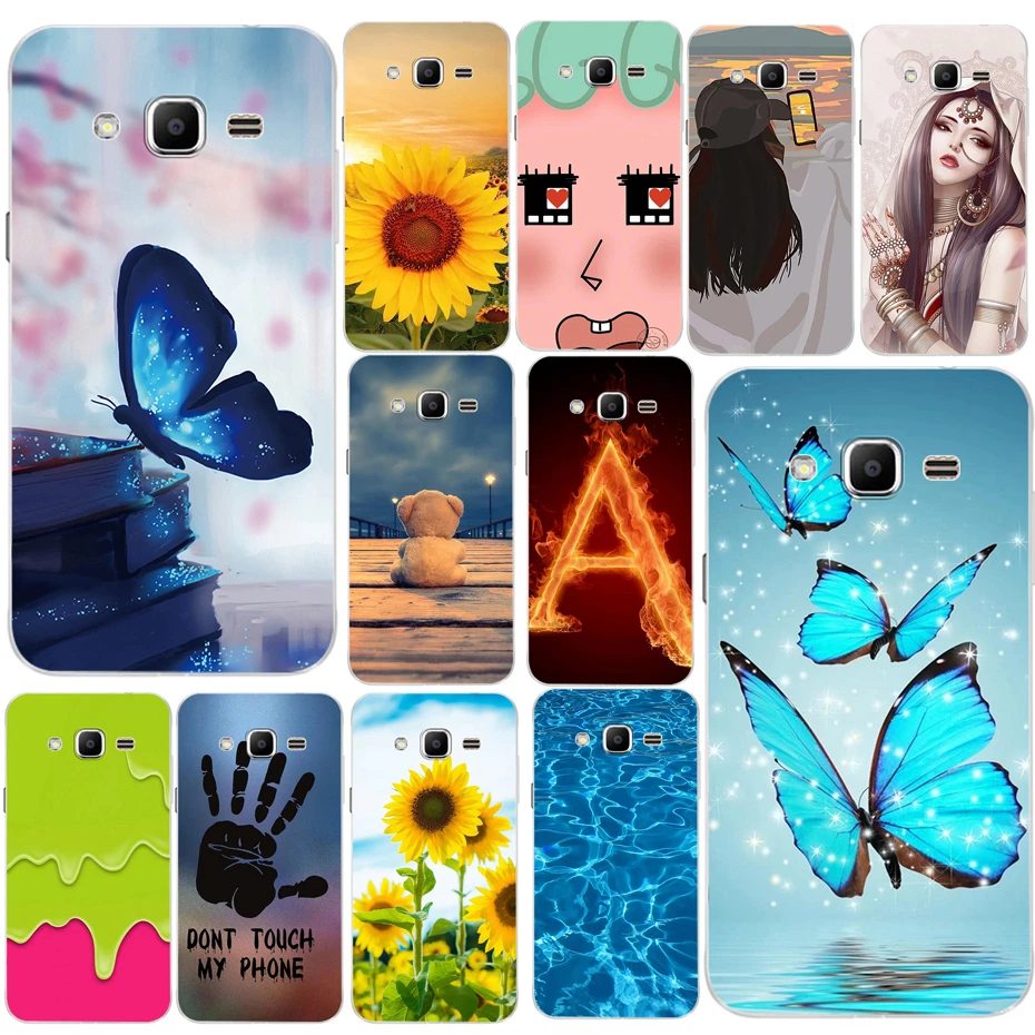 

Чехол с синей бабочкой для Samsung Galaxy J2 J5 J7 Prime, чехол из ТПУ, мягкий чехол с цветами для Samsung Grand Prime G530H G531H, чехол для телефона