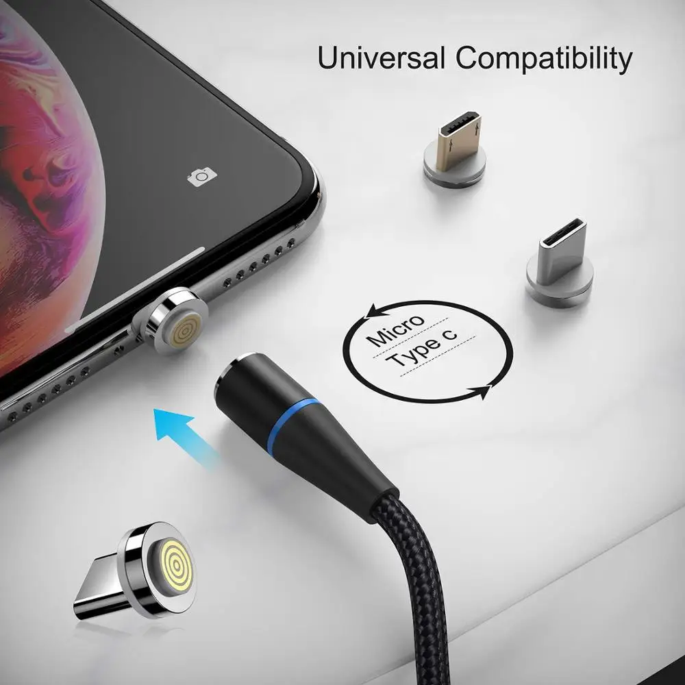 Магнитный кабель USB Starplat Type-C/Micro/Lightning для телефонов iPhone/Android 3A 1 м | Мобильные