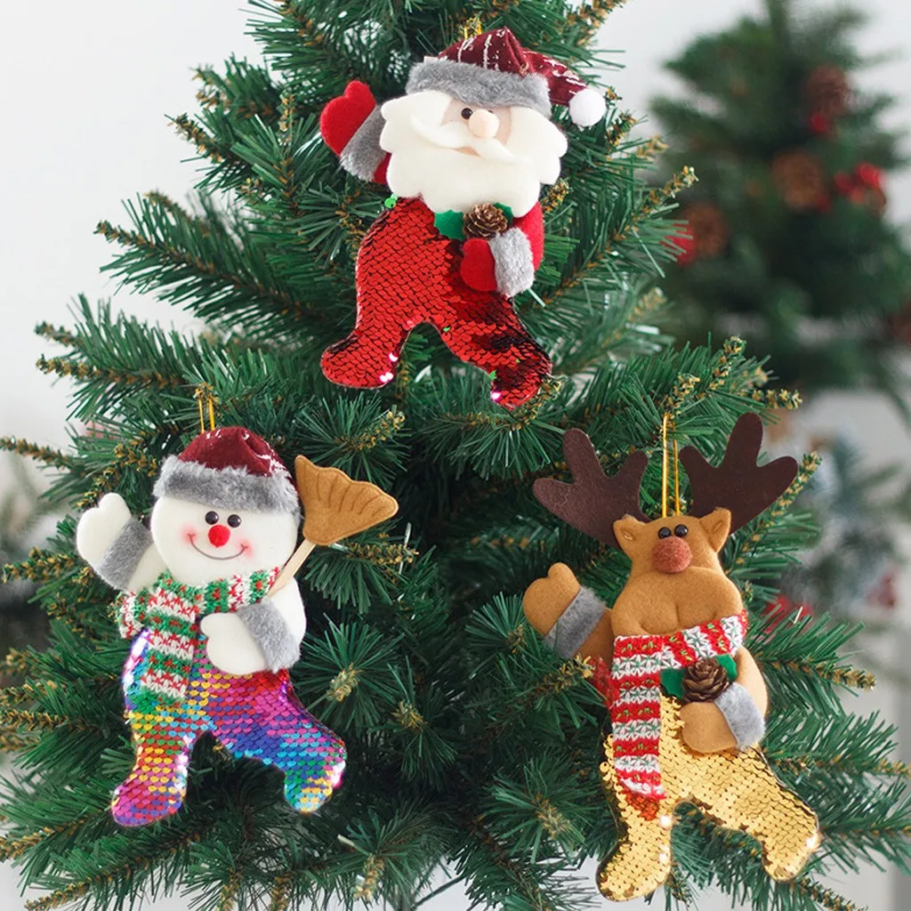 

3PCS Star Printed Wooden Pendants Ornaments Xmas Tree Ornament DIY Wood Crafts Kids Gift for Home Christmas Party Decorations