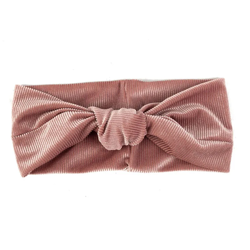 Pink Geebro женская новая бархатная теплая Эластичная головная повязка в виде чалмы мягкая завязанная зимняя Осенняя лента для волос женские аксессуары для волос для девушек - Цвет: Pink