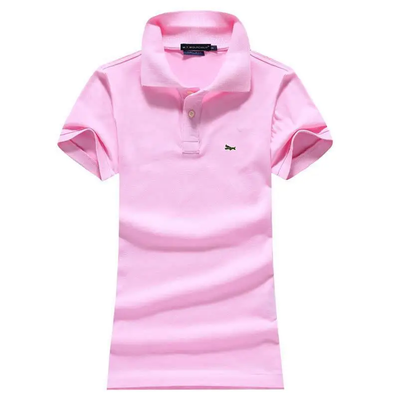 Высокое качество 2020 женские рубашки поло с коротким рукавом 100% хлопок Модная