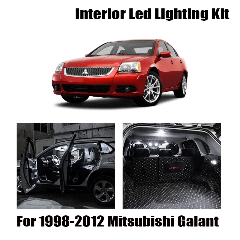 

Для Mitsubishi Galant 1988-2011 2012 белые светодиодные с Canbus салона комплект ламп led гирлянда для внутреннего купола подсветка багажника