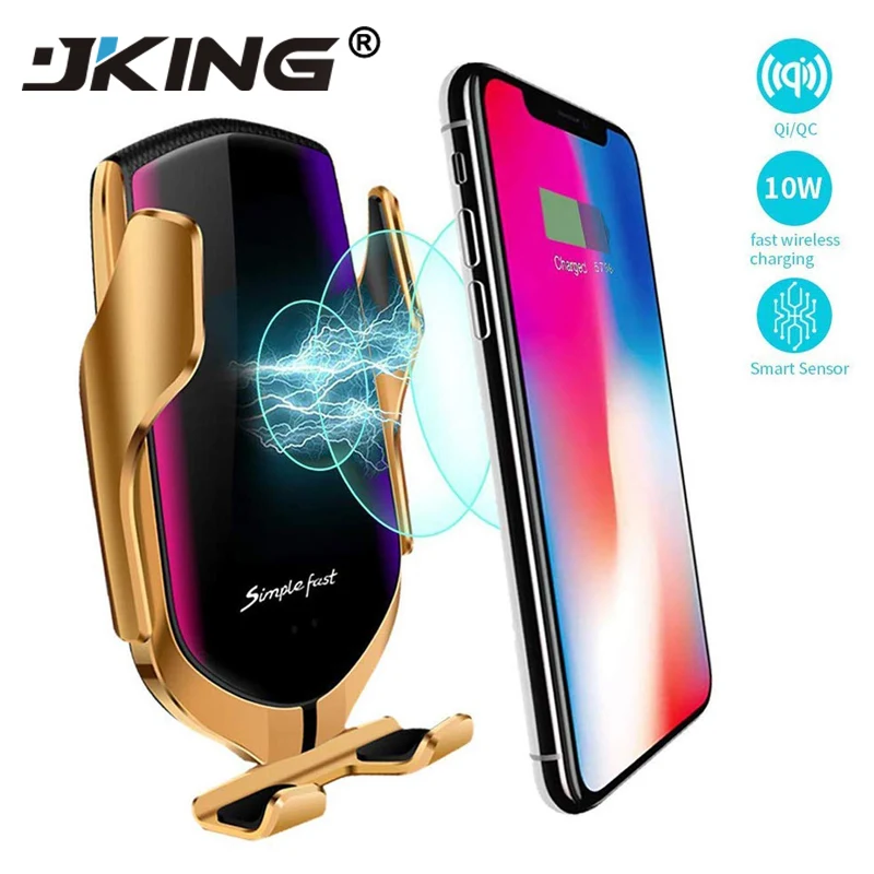 Qi автомобильный держатель телефона 10 Вт Быстрая зарядка беспроводное зарядное