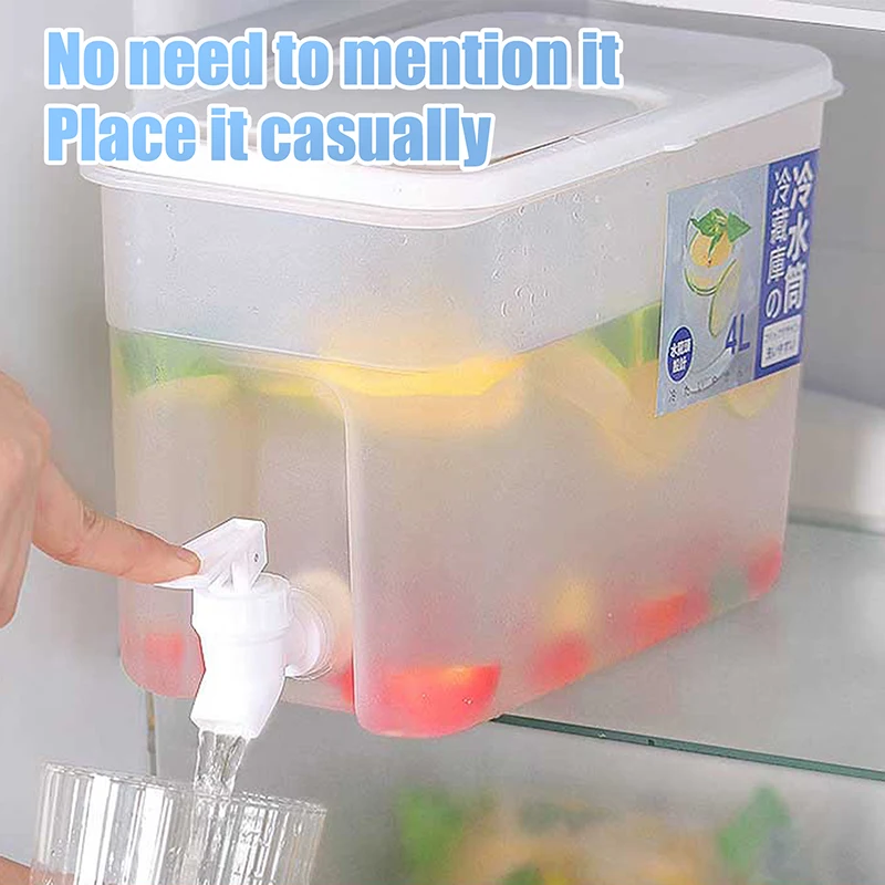 Jug With Tap Cold Water Container Bottle Tap Dispenser Kettle Lemonade With Tap Dispenser For Beverage For Kitchen Refrigerator