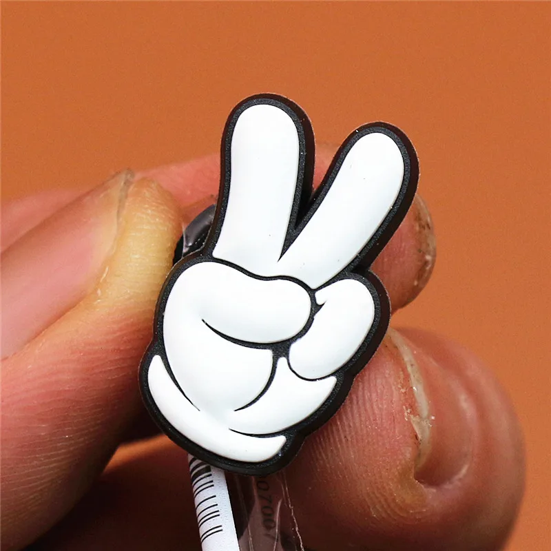 1pcs Thumb up/Gesture/Gloves Shoes Decoration Shoe Accessories Jibz for Original Croc Charms for Shoes Bracelets Kids Gifts U174