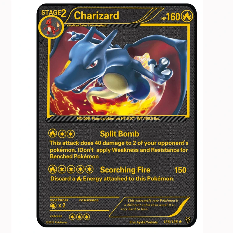 Pokemon Cards 15 species Charizard Max Custom Metals V Vmax Cardrainbow Gold Card-Hp 508 330 350 Children's toys | Игрушки и хобби