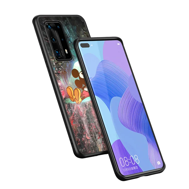 Mickey Mouse For Huawei P50 P40 P30 P20 P10 Pro Lite P Smart Z 2021 2019 4G 5G Silicone Soft Black Phone Case
