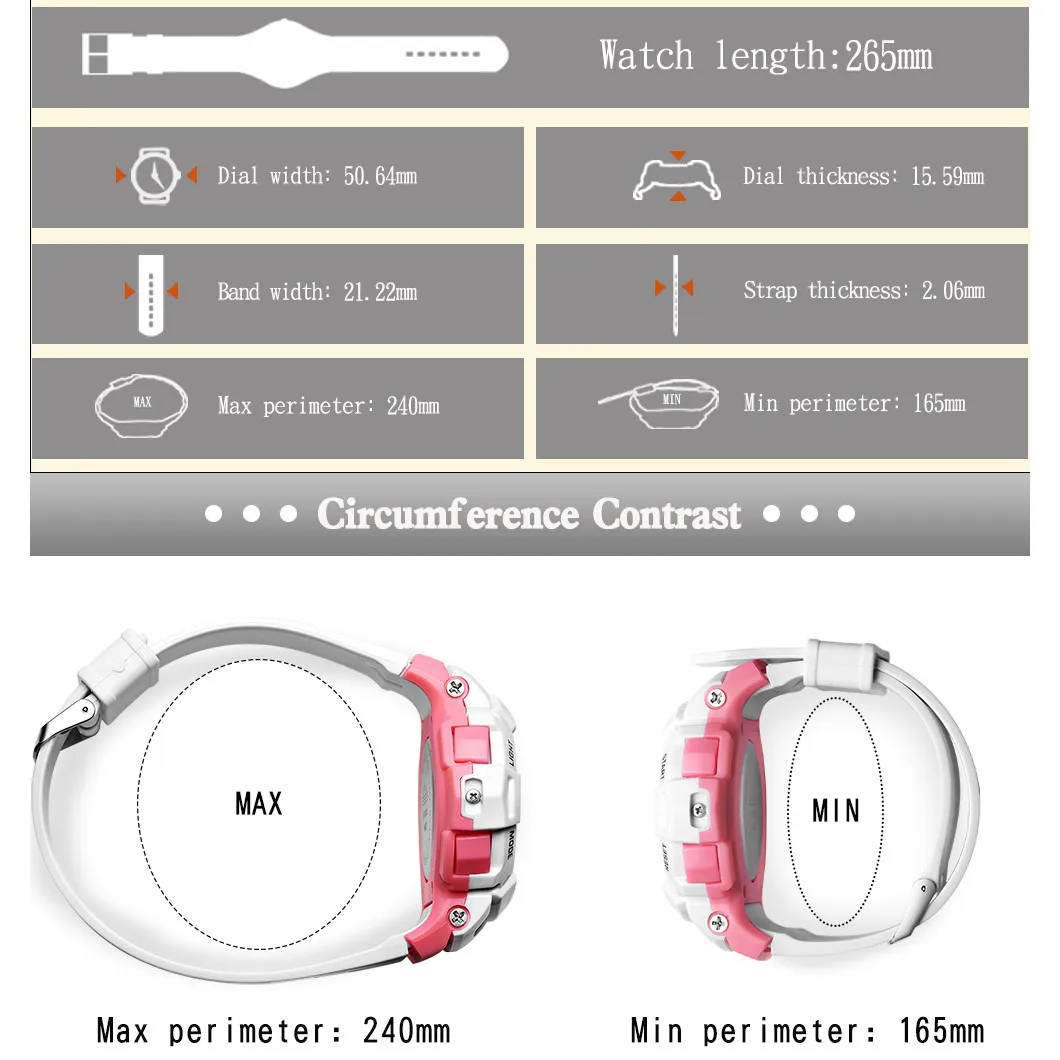 

Lovely Led Watch For Kids Students Girls Sports Chronograph Waterproof Multifunction Wrist Watches Kids Daughter Birthday Gift