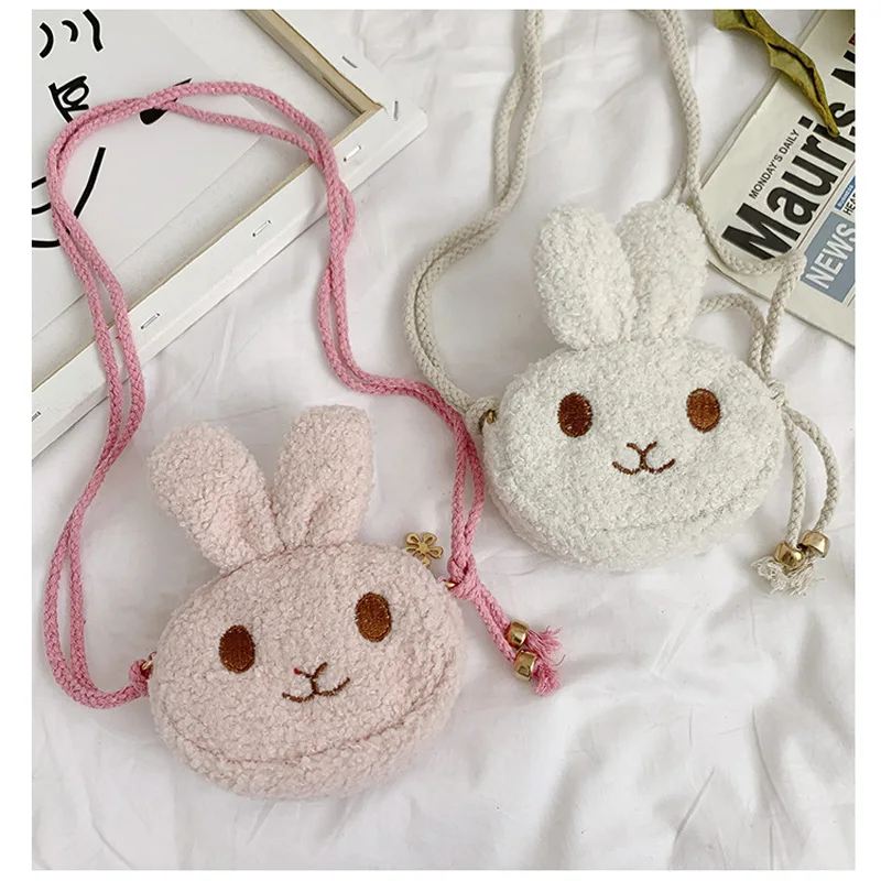 Мультяшный кролик плюшевая сумка для маленьких девочек детские мини сумки через