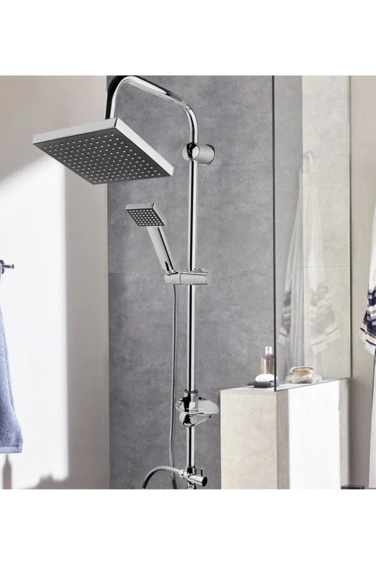 

New Robot Square Hill Shower System Multi-Function Sprinkler Shower Set (bla)