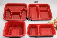 disposable lunch box plastic fast food takeaway box packing box four grid environmentally friendlypp degradable square lunch box