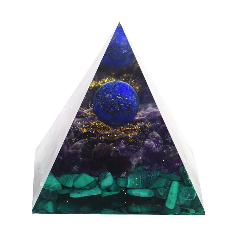 

Orgonite Pyramid 60mm Lapis Lazuli Crystal Sphere Amethyst Natural Cristal Stone Orgone Energy Healing Reiki Chakra Multiplier