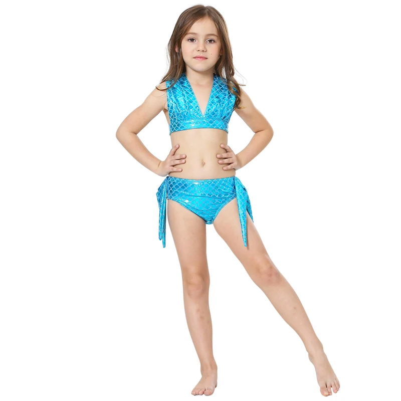 High Waist V Neckline Children Mermaid Swimsuit Kids Swimwear Girls Bikini Set Swimming Costume Cosplay Bathing Suit | Женская одежда