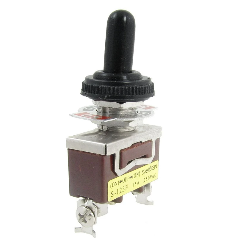 

AC 250V 15A ON/OFF/ON Momentary SPDT Toggle Switch with Waterproof Boot New
