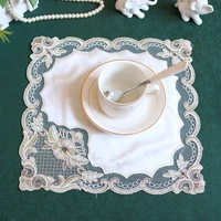 simple modern lace coaster table mat table mat table mat fabric insulation pad vase mat cover towel wedding christmas decoration