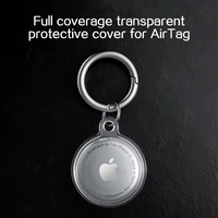 full coverage transparent protective shell for apple airtag tracker case keychain cat dog children pet anti loss collar sling