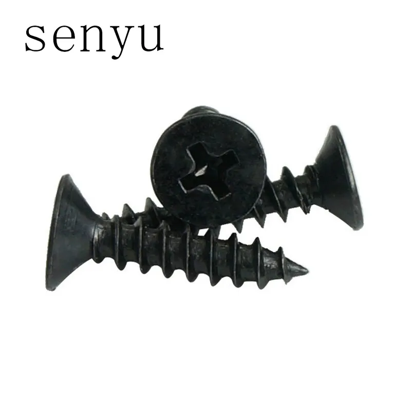 

Luchang 1000 шт KA Черный Самонарезающий винт с потайной головкой плоская головка электронные маленькие деревянные винты