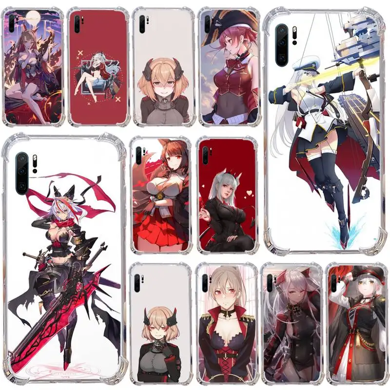 

Azur Lane game Luxury Phone Case Transparent for Samsung s9 s10 s20 Huawei honor P20 P30 P40 xiaomi note mi 8 9 pro lite plus