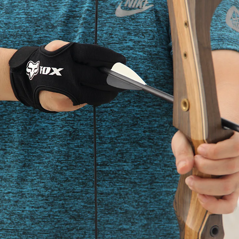 3 пальца защитные перчатки размера M/ L/ XL кожаные для стрельбы из лука рекурсивной