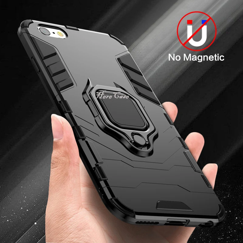 Бронированный чехол для iPhone 7 8 6 6s PLus X XR XS Max с металлическим кольцом