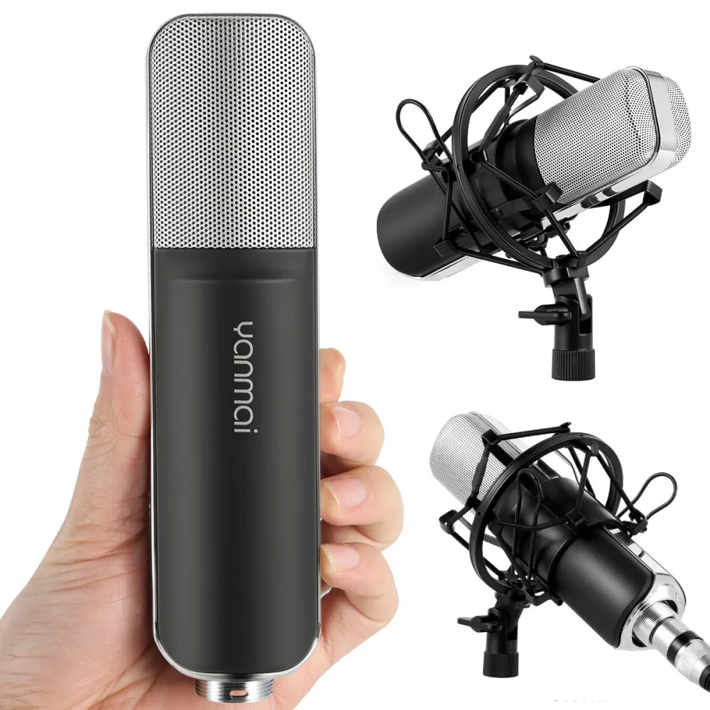 

Yanmai Q8 Microphone Handheld Recordable Studio Cardioid Condenser Professional for Outdoor Interview Short Video Production Mic