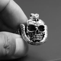 coconal gothic hip hop punk snake skull mens ring for vintage male christmas birthday anniversary gift jewelry set anillo hombre
