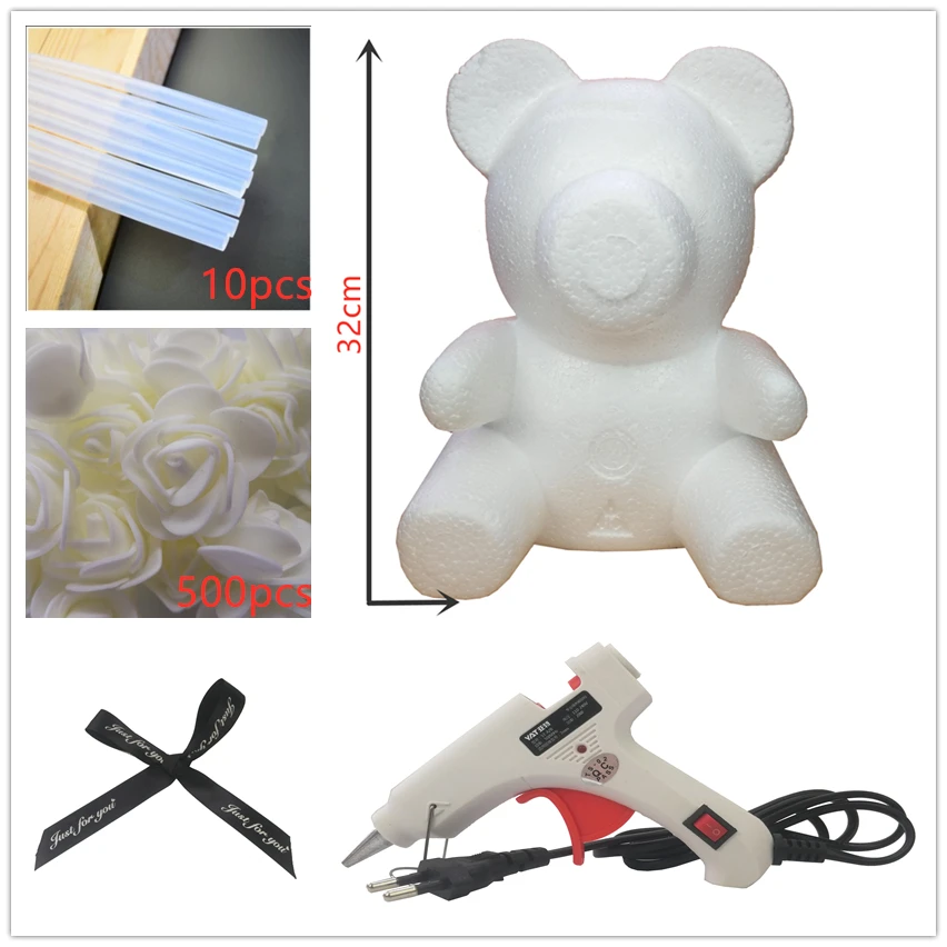 Святого Валентина романтическая искусственная Роза с мишкой Тедди PE розы