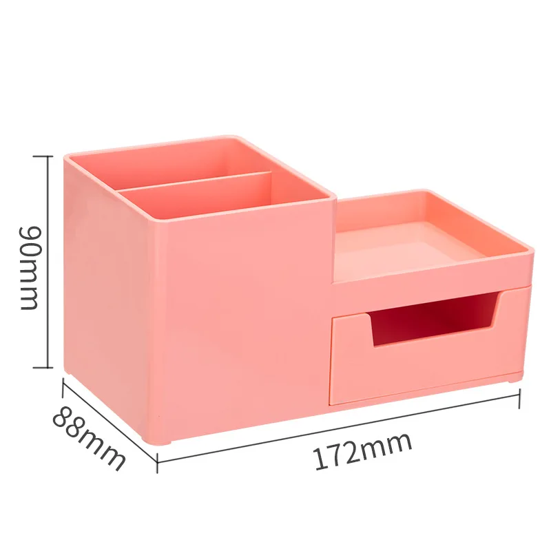 

Multifunction Plastic Pen Holder Desktop Storage Box stationery organizer with drawer office accessories School supplies ZM827