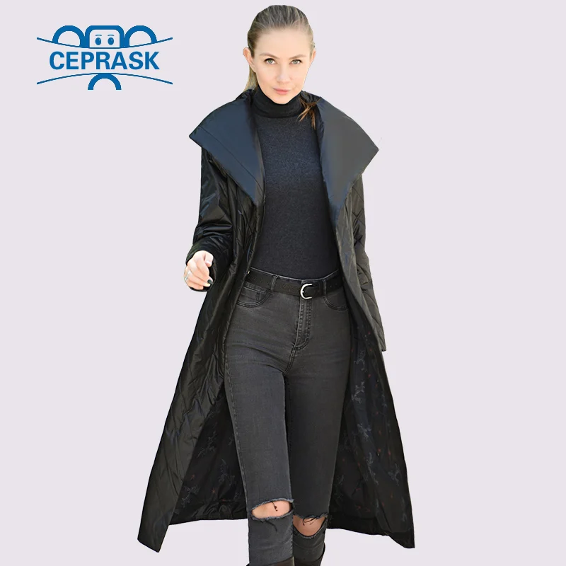 CEPRASK куртки женские весна 2021 Новый пальто женское осень тонкая парка X-Long Большой