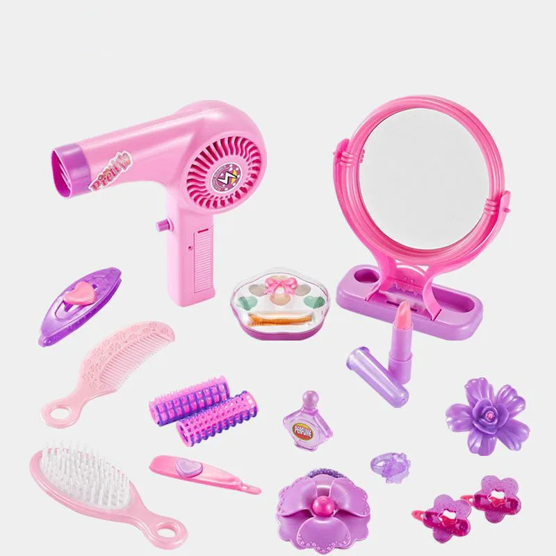17 шт./компл. игрушка для макияжа принцессы имитация фена волос расческа