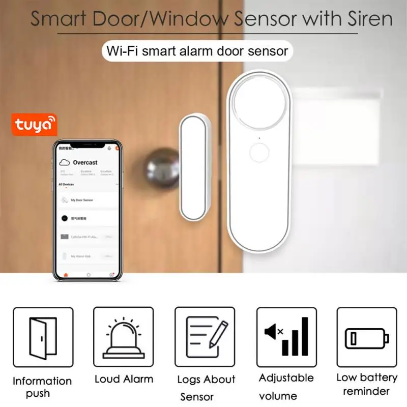 

Смарт-детекторы открытой/закрытой двери Tuya с поддержкой Wi-Fi