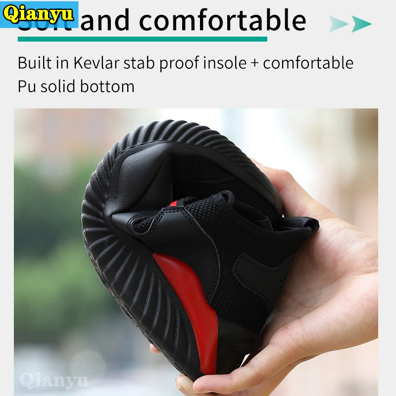 

2021 New Sneakers MenBreathable Men Safety Shoes Steel Toe Non-Slip Work Boots Indestructible Shoes Puncture-Proof Work