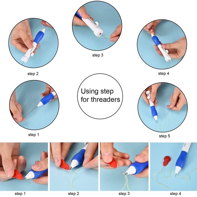 

Embroidery Stitching Punch Needle Set Embroidery Pen with Plastic Box for Embroidery Threaders DIY Sewing, 3 Sizes