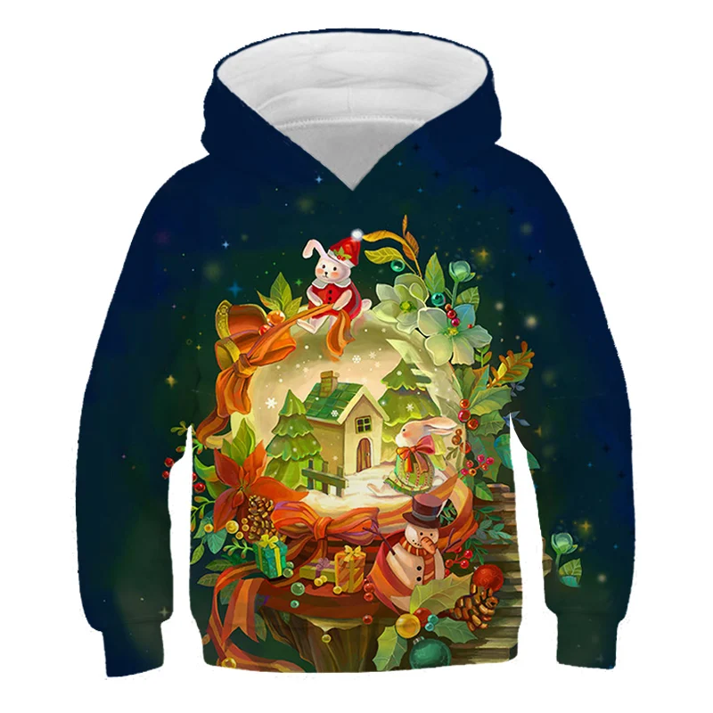 

2021 Kids 3D Hoodie Christmas Sweatshirt Long Sleeve Children Cloth Boys/Girl on Cool TopsXXS-6XL