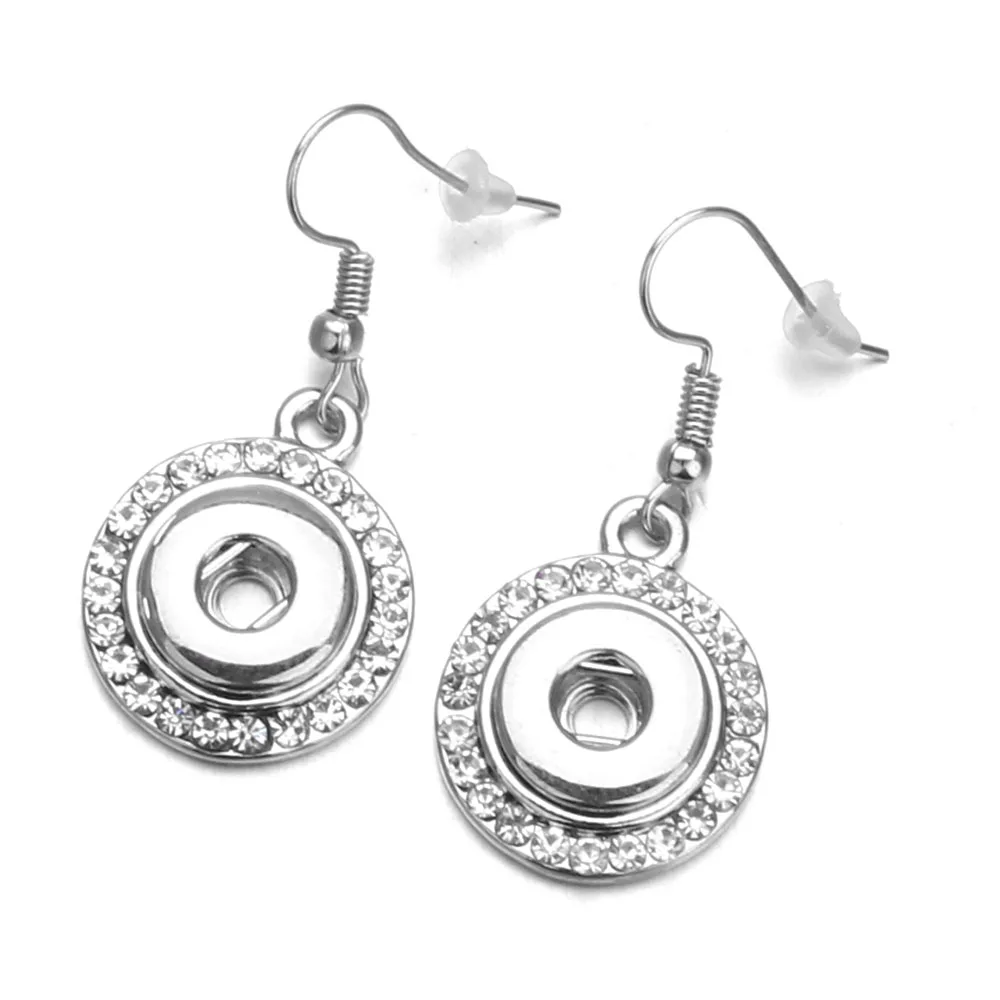 Женские винтажные серьги подвески с кристаллами 12 мм|snap earrings|earrings for12mm snap earrings |