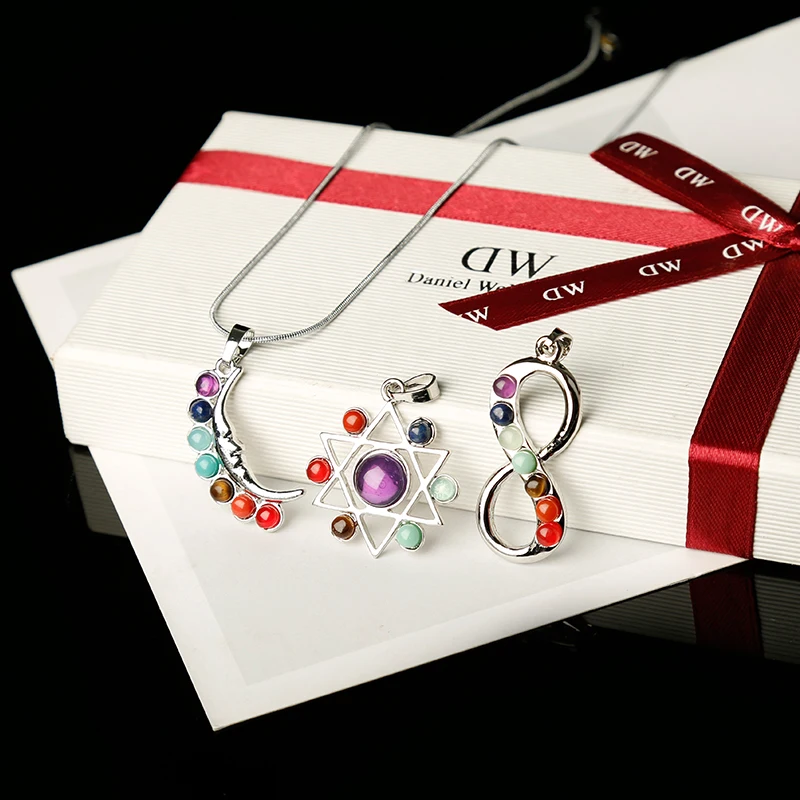 Амулет символ здоровья в форме ауры 7 чакр камень йоги Семь камней подвеска