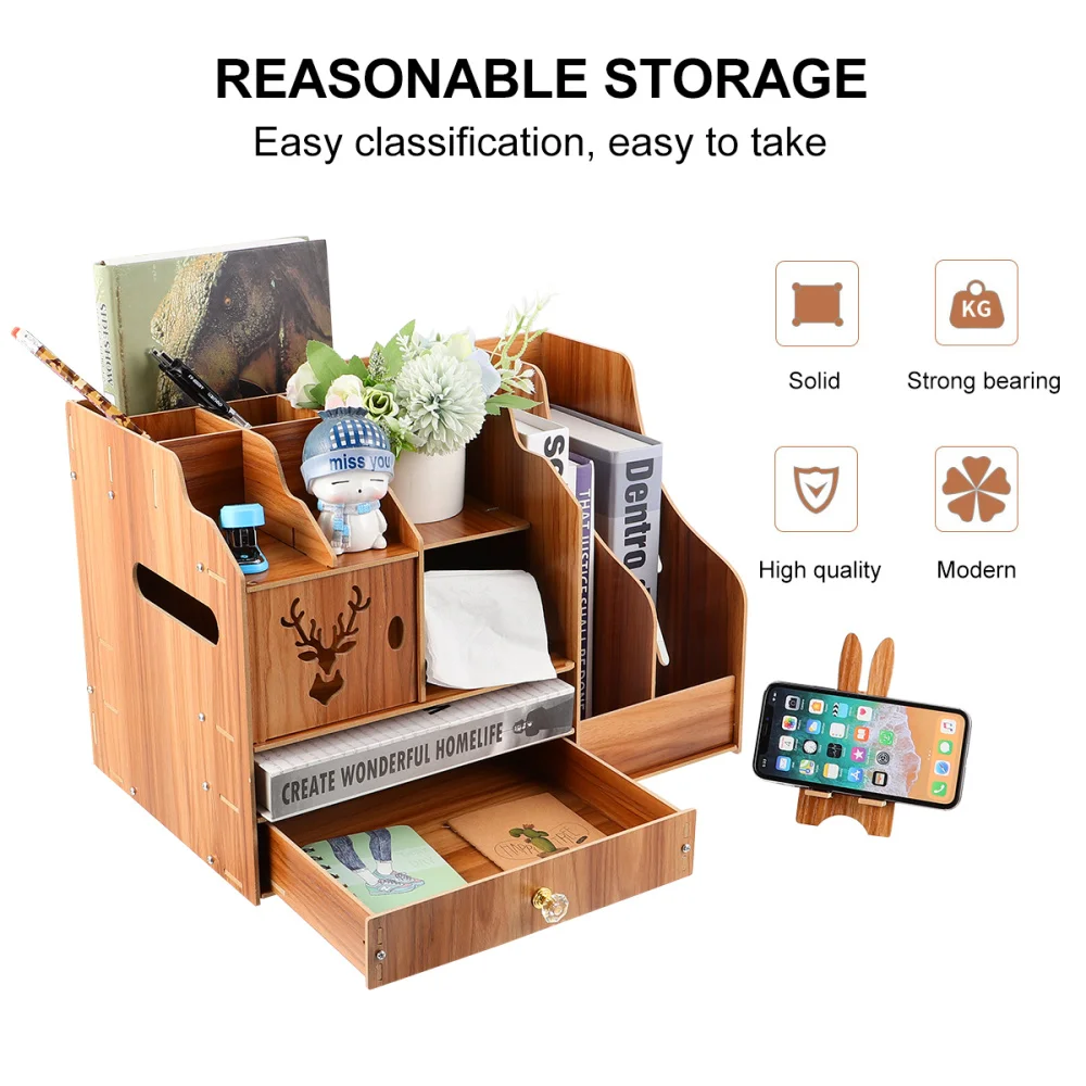 

Desktop Storage Box File Storage Shelf Multi-Layer Finishing Rack Book Shelf