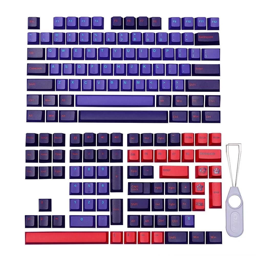 Набор неоновых колпачков для клавиш AKKO профиль Cherry/ASA PBT 108 набор полных с 49
