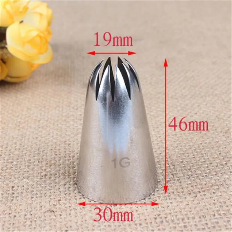 #1G # 2C C10 3 шт. 10 зубьев большие насадки для глазировки цветочные украшения торта