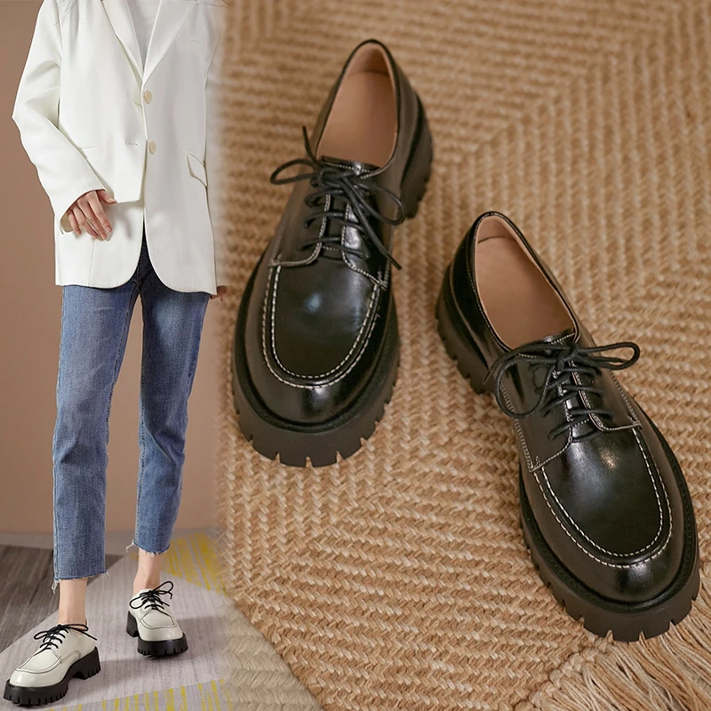 

Women pumps natural leather shoes 22-25cm cowhide upper + pigskin lining Oily skin square toe shoe for women heels women