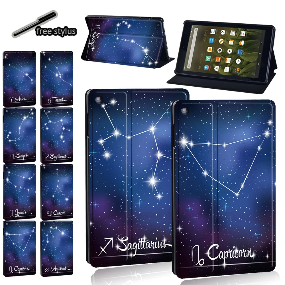

For Amazon Fire 7 (5th/7th/9th)/HD 8(6th/7th/8th/10th Gen)/HD 10(5th/7th/9th Gen) Tablet Constellation Pattern Series Cover Case