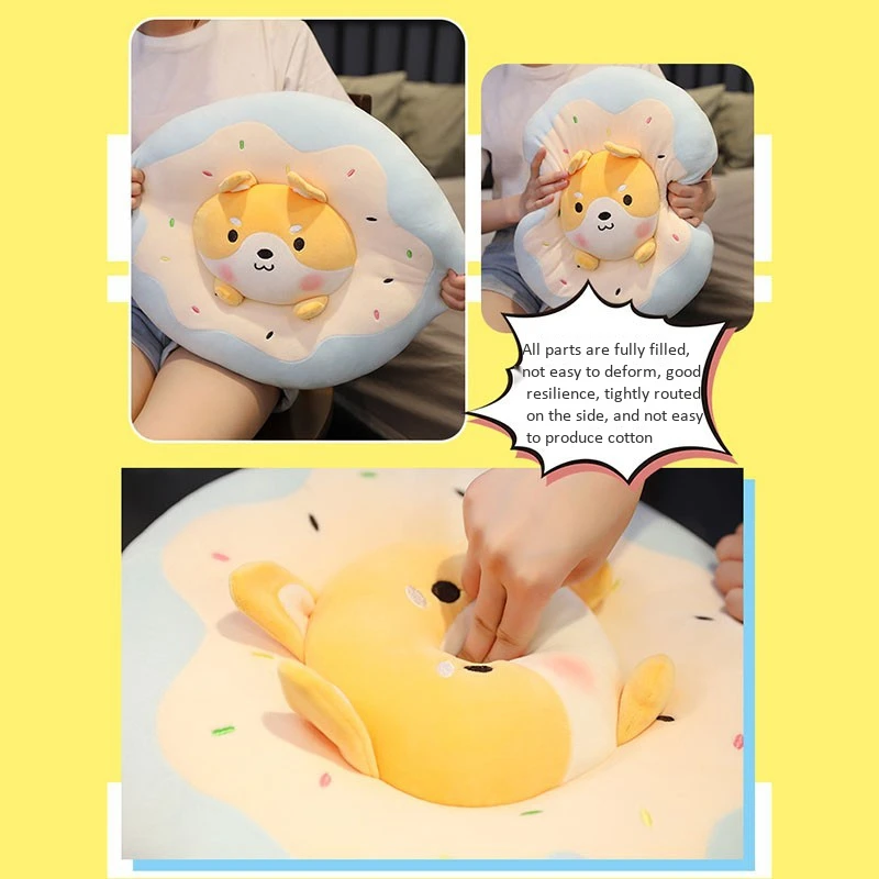 

Cartoon Donut Cushion Cute Animal Chair Cushion Super Soft Plush Toy Pillow