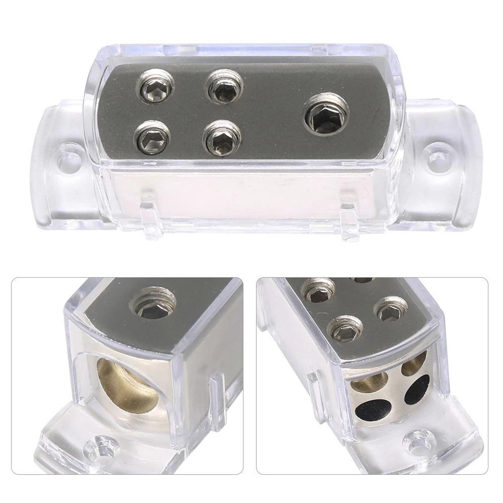 

Car Amplifier Audio Splitter with 4-Way Audio Power/Ground Cable Splitter Distribution Block Ground Distributor Connecting Block