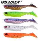 5 шт.лот T хвост воблеры Силиконовые мягкие приманки 7 см 2,9 г двухцветные 3D Глаза рыболовные приманки блестки качели рыболовный Спиннер аксессуары