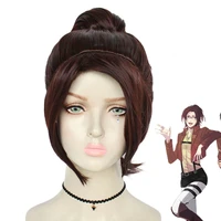 anime attack on titan sasha blouse short ponytail wig cosplay costume women heat resistant hair cosplay wigs