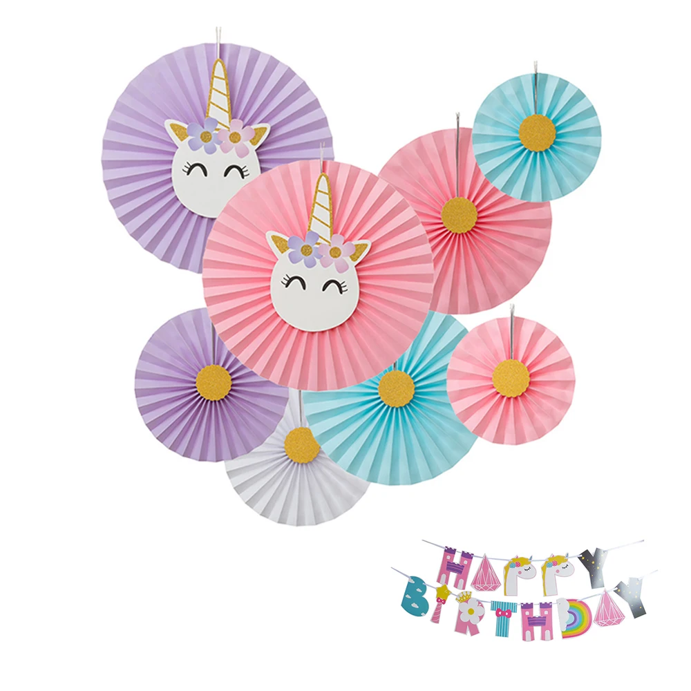 Единорог тема День Рождения Тема Бумажный набор украшения для детского душа