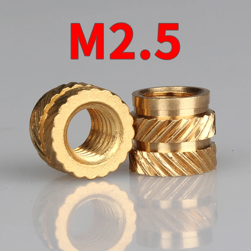 

M2.5 100Pcs Insert Knurled Nuts Brass Hot Melt Inset Nuts Heating Molding Copper Thread Inserts Nut Free Shipping